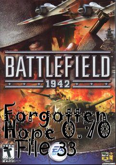 Box art for Forgotten Hope 0.70 - File 33