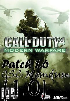 Box art for Patch 1.6 GSC Memdump (1.0)