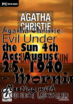 Box art for Agatha Christie: Evil Under the Sun