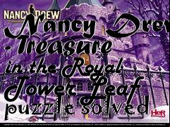 Box art for Nancy Drew - Treasure in the Royal Tower