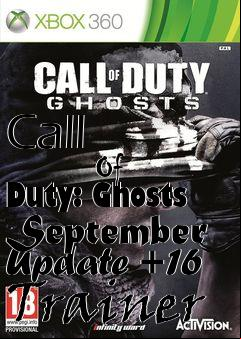 Box art for Call
            Of Duty: Ghosts September Update +16 Trainer