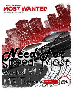 Box art for Need
For Speed: Most Wanted V1.2 +13 Trainer