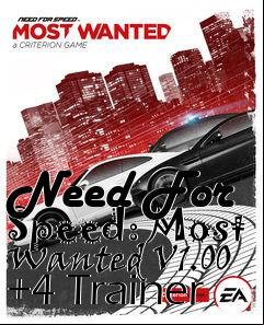 Box art for Need
For Speed: Most Wanted V1.00 +4 Trainer