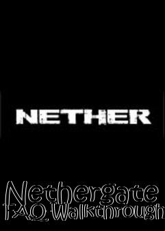 Box art for Nethergate FAQ-Walkthrough